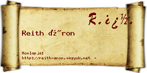 Reith Áron névjegykártya